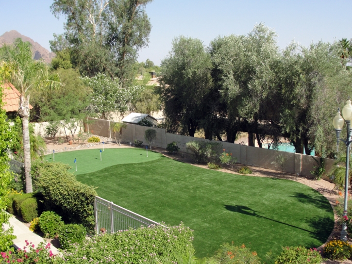 How To Install Artificial Grass Del Mar, California Putting Green Flags, Backyard Landscaping Ideas